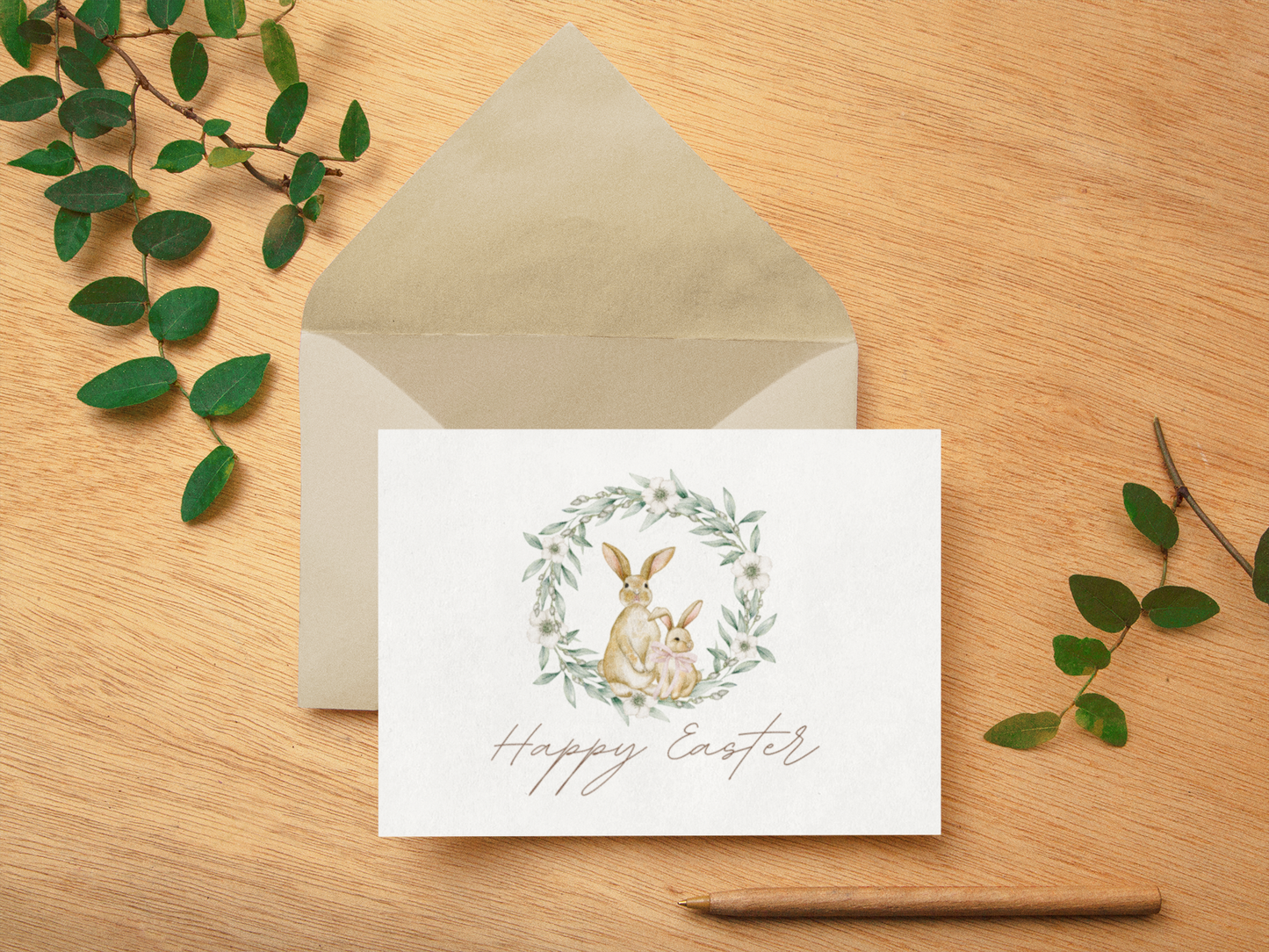 Watercolor Easter Bunny Note Card