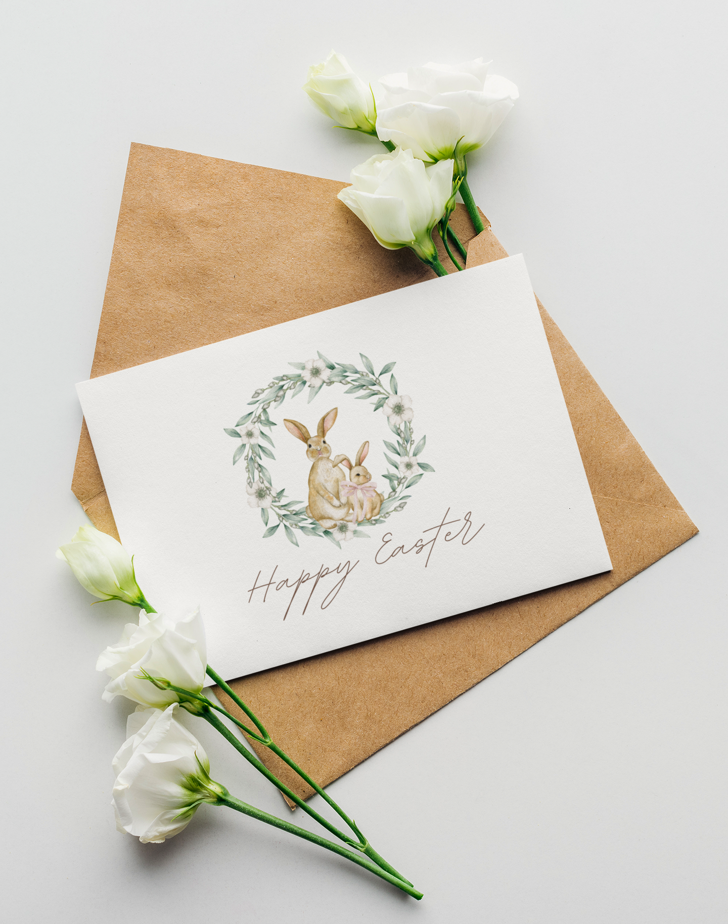 Watercolor Easter Bunny Note Card